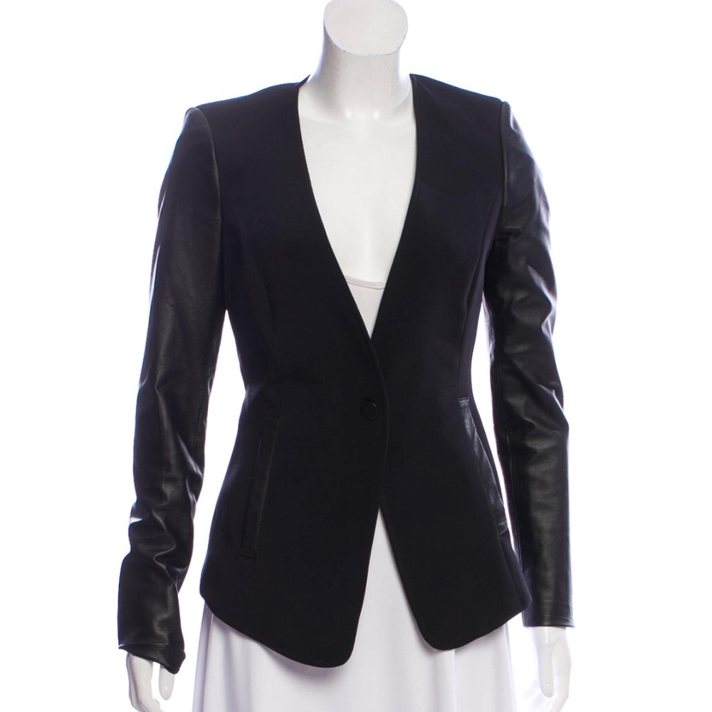 Flavio Castellani Structured Faux-Leather Blazer